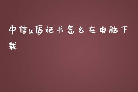 中信u盾证书怎么在电脑下载_https://wap.qdlswl.com_理财投资_第1张