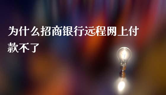 为什么招商银行远程网上付款不了_https://wap.qdlswl.com_理财投资_第1张