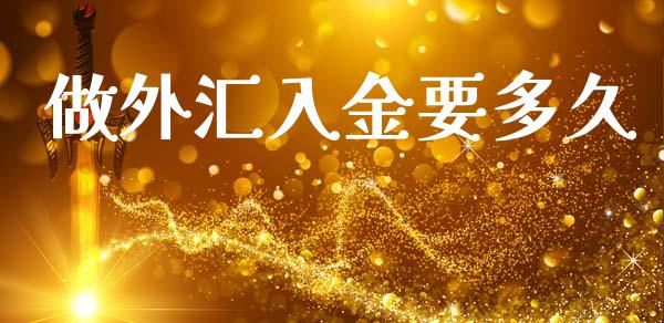 做外汇入金要多久_https://wap.qdlswl.com_证券新闻_第1张