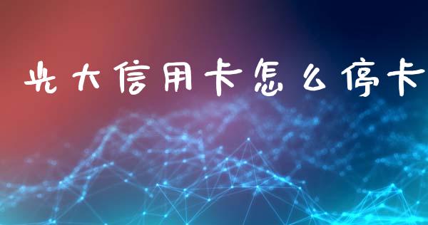 光大信用卡怎么停卡_https://wap.qdlswl.com_理财投资_第1张