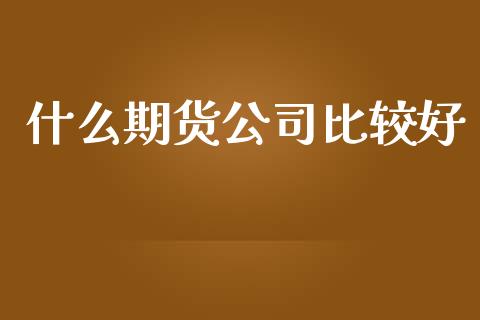 什么期货公司比较好_https://wap.qdlswl.com_证券新闻_第1张