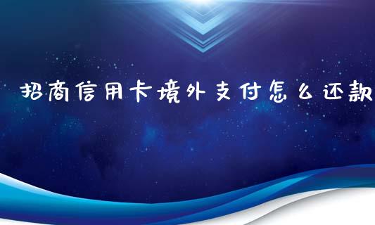 招商信用卡境外支付怎么还款_https://wap.qdlswl.com_全球经济_第1张