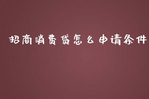 招商消费贷怎么申请条件_https://wap.qdlswl.com_理财投资_第1张