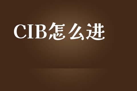 CIB怎么进_https://wap.qdlswl.com_全球经济_第1张