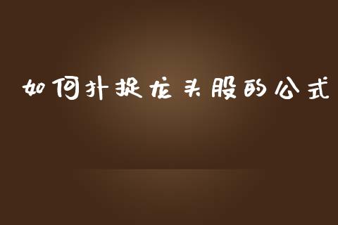 如何扑捉龙头股的公式_https://wap.qdlswl.com_证券新闻_第1张