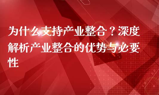 为什么支持产业整合？深度解析产业整合的优势与必要性_https://wap.qdlswl.com_理财投资_第1张