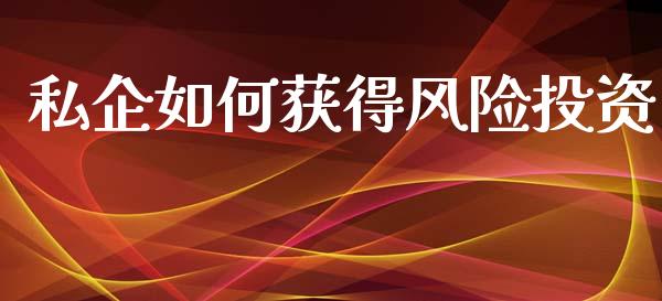 私企如何获得风险投资_https://wap.qdlswl.com_证券新闻_第1张