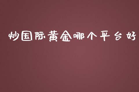 炒国际黄金哪个平台好_https://wap.qdlswl.com_理财投资_第1张