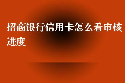 招商银行信用卡怎么看审核进度_https://wap.qdlswl.com_全球经济_第1张