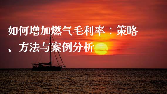 如何增加燃气毛利率：策略、方法与案例分析_https://wap.qdlswl.com_理财投资_第1张