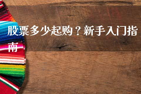股票多少起购？新手入门指南_https://wap.qdlswl.com_证券新闻_第1张