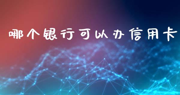 哪个银行可以办信用卡_https://wap.qdlswl.com_证券新闻_第1张