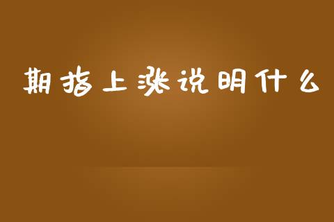 期指上涨说明什么_https://wap.qdlswl.com_财经资讯_第1张