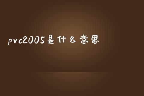 pvc2005是什么意思_https://wap.qdlswl.com_全球经济_第1张