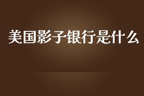 美国影子银行是什么_https://wap.qdlswl.com_证券新闻_第1张