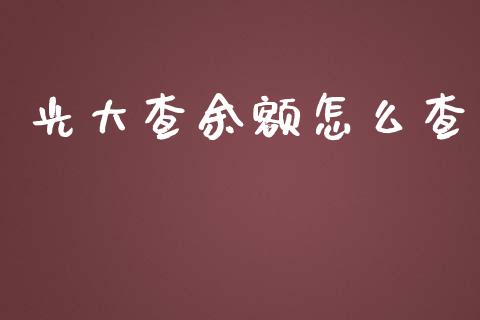 光大查余额怎么查_https://wap.qdlswl.com_全球经济_第1张