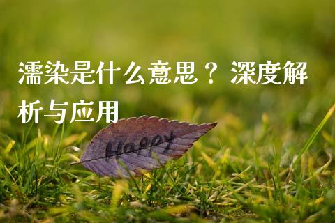 濡染是什么意思？ 深度解析与应用_https://wap.qdlswl.com_理财投资_第1张