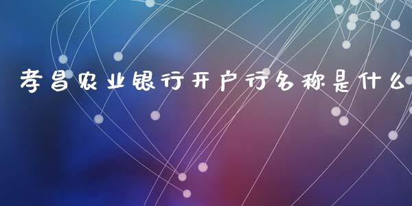 孝昌农业银行开户行名称是什么_https://wap.qdlswl.com_证券新闻_第1张