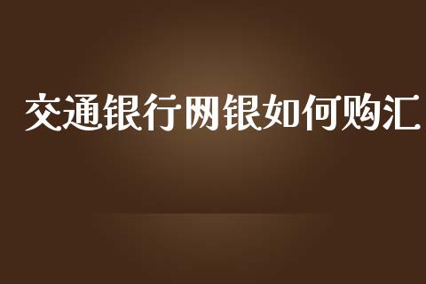 交通银行网银如何购汇_https://wap.qdlswl.com_全球经济_第1张