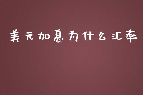 美元加息为什么汇率_https://wap.qdlswl.com_财经资讯_第1张