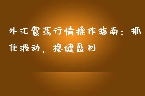 外汇震荡行情操作指南：抓住波动，稳健盈利_https://wap.qdlswl.com_财经资讯_第1张