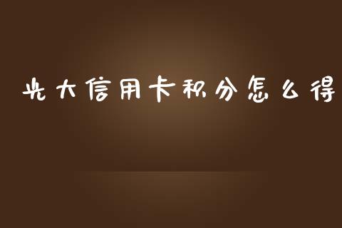 光大信用卡积分怎么得_https://wap.qdlswl.com_全球经济_第1张