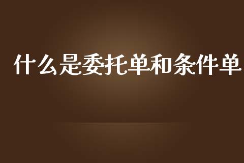 什么是委托单和条件单_https://wap.qdlswl.com_证券新闻_第1张
