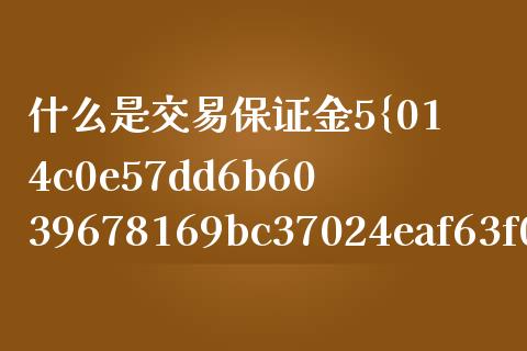 什么是交易保证金5%-20%_https://wap.qdlswl.com_理财投资_第1张