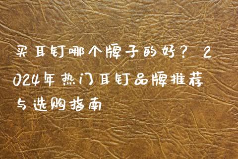 买耳钉哪个牌子的好？ 2024年热门耳钉品牌推荐与选购指南_https://wap.qdlswl.com_理财投资_第1张