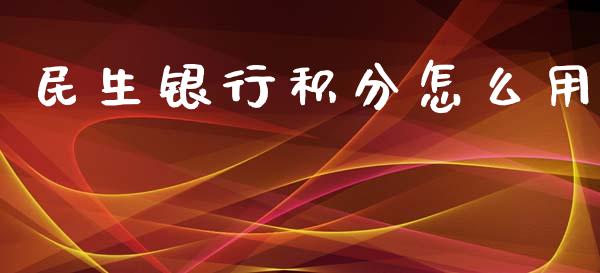 民生银行积分怎么用_https://wap.qdlswl.com_财经资讯_第1张