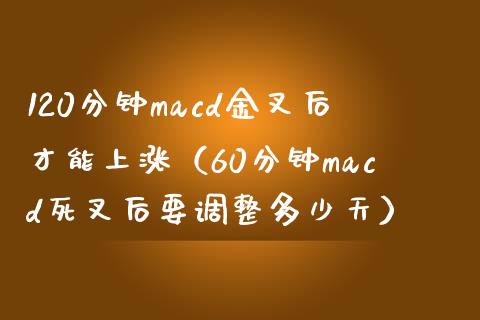 120分钟macd金叉后才能上涨（60分钟macd死叉后要调整多少天）_https://wap.qdlswl.com_全球经济_第1张