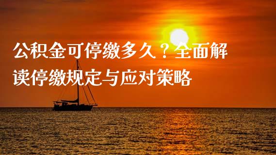 公积金可停缴多久？全面解读停缴规定与应对策略_https://wap.qdlswl.com_财经资讯_第1张
