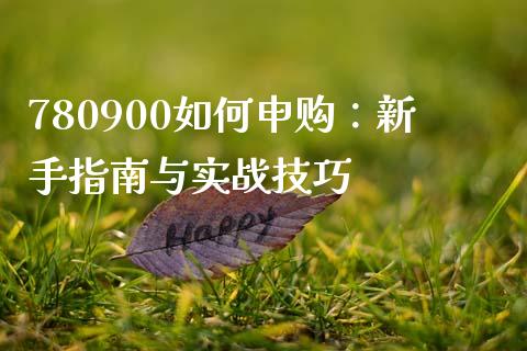 780900如何申购：新手指南与实战技巧_https://wap.qdlswl.com_理财投资_第1张