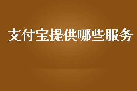 支付宝提供哪些服务_https://wap.qdlswl.com_全球经济_第1张