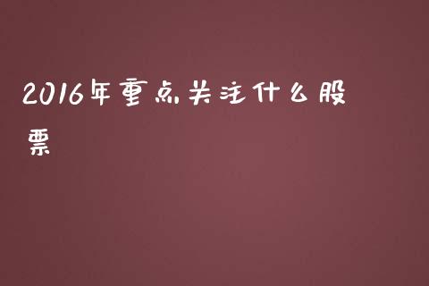 2016年重点关注什么股票_https://wap.qdlswl.com_财经资讯_第1张