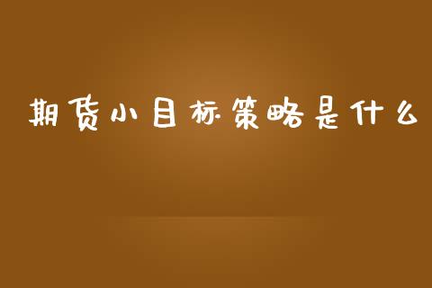 期货小目标策略是什么_https://wap.qdlswl.com_全球经济_第1张