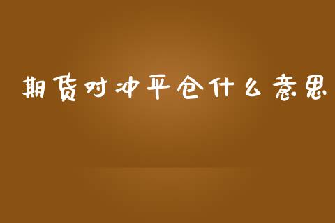 期货对冲平仓什么意思_https://wap.qdlswl.com_财经资讯_第1张