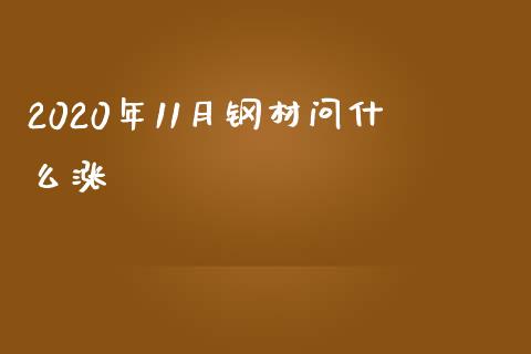 2020年11月钢材问什么涨_https://wap.qdlswl.com_证券新闻_第1张