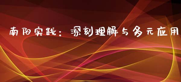 南阳实践：深刻理解与多元应用_https://wap.qdlswl.com_理财投资_第1张
