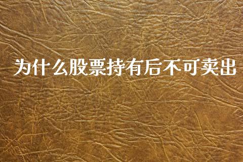 为什么股票持有后不可卖出_https://wap.qdlswl.com_财经资讯_第1张