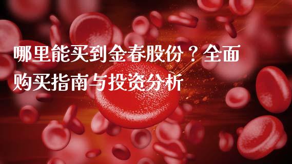 哪里能买到金春股份？全面购买指南与投资分析_https://wap.qdlswl.com_全球经济_第1张