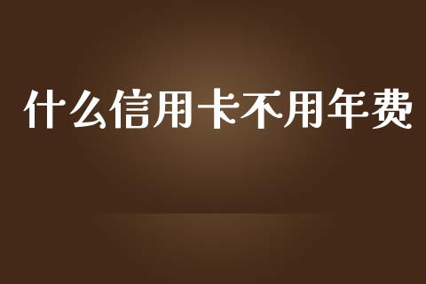 什么信用卡不用年费_https://wap.qdlswl.com_理财投资_第1张