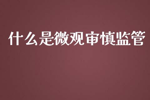 什么是微观审慎监管_https://wap.qdlswl.com_证券新闻_第1张