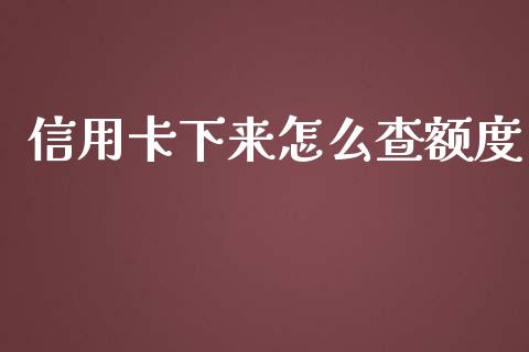 信用卡下来怎么查额度_https://wap.qdlswl.com_全球经济_第1张