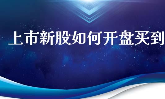 上市新股如何开盘买到_https://wap.qdlswl.com_理财投资_第1张