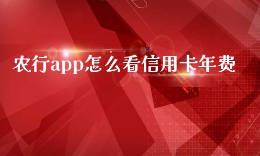 农行app怎么看信用卡年费_https://wap.qdlswl.com_全球经济_第1张