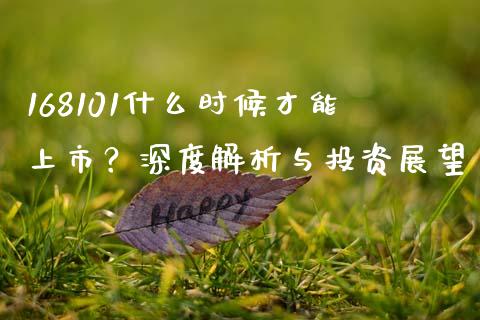 168101什么时候才能上市？深度解析与投资展望_https://wap.qdlswl.com_理财投资_第1张