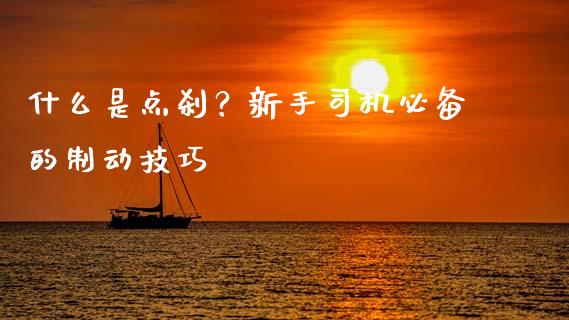 什么是点刹？新手司机必备的制动技巧_https://wap.qdlswl.com_理财投资_第1张