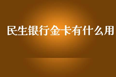 民生银行金卡有什么用_https://wap.qdlswl.com_财经资讯_第1张