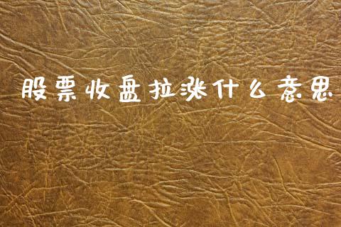 股票收盘拉涨什么意思_https://wap.qdlswl.com_全球经济_第1张